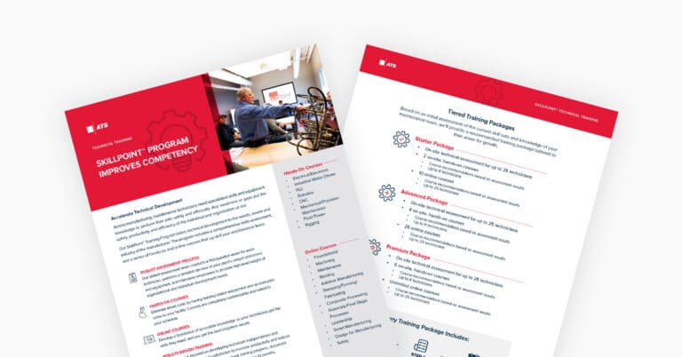 PDF pages of info sheet 'SkillPoint™ Technical Training'.