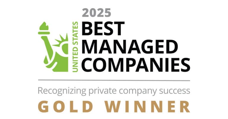 Graphic featuring 2025 best managed companies.